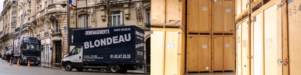 Camion de déménagement Blondeau à Paris